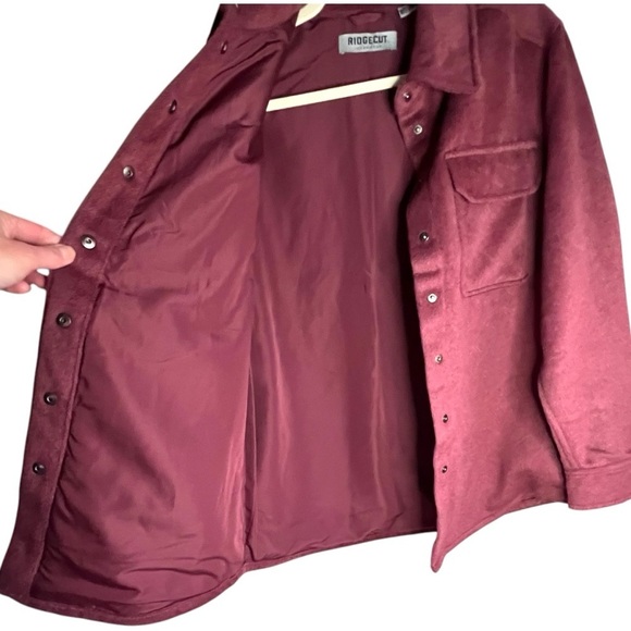 Ridgecut Shacket Fully Lined with Pockets Wool Blend in Wine Size Small - Picture 5 of 14